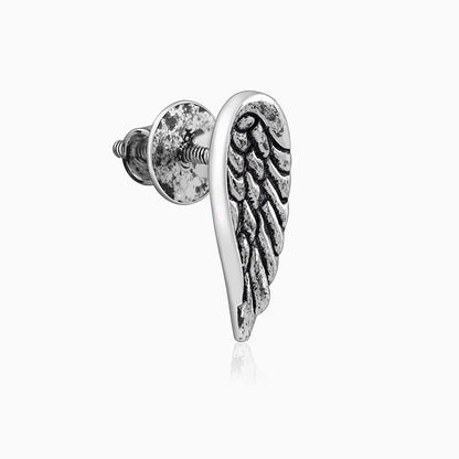 Oxidised Silver Feather Earrings