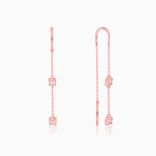 Rose Gold Classic Sui Dhaga Earrings- rose gold earrings for women