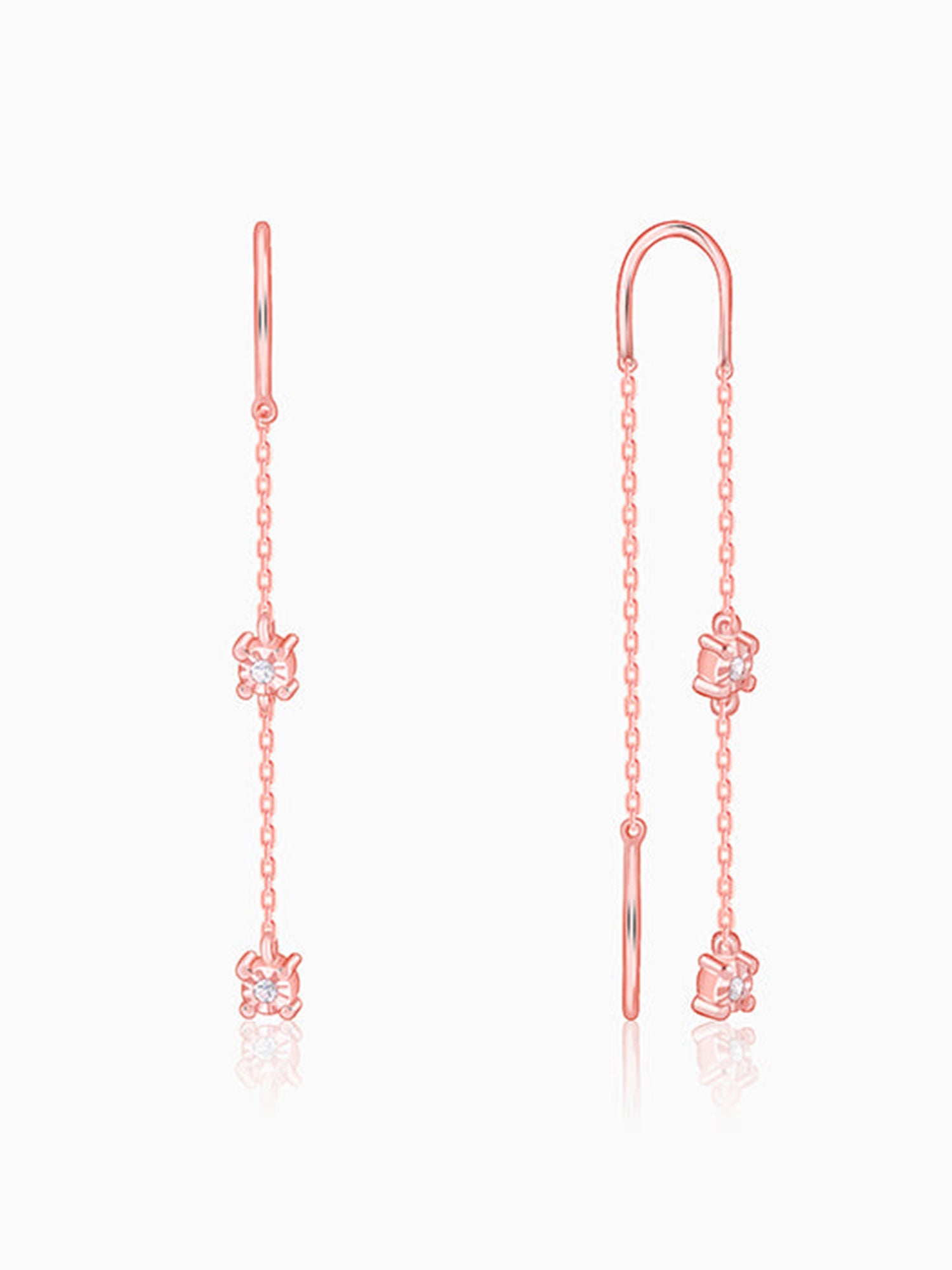 Rose Gold Classic Sui Dhaga Earrings
