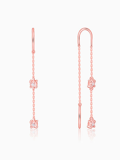 Rose Gold Classic Sui Dhaga Earrings
