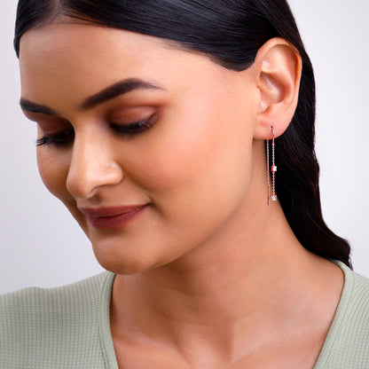 Rose Gold Classic Sui Dhaga Earrings