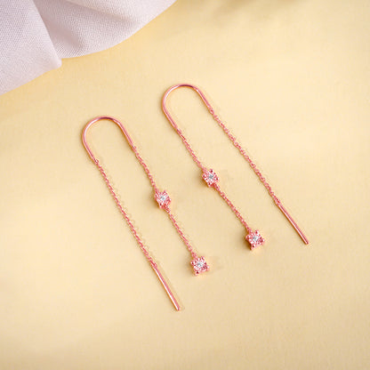 Rose Gold Classic Sui Dhaga Earrings