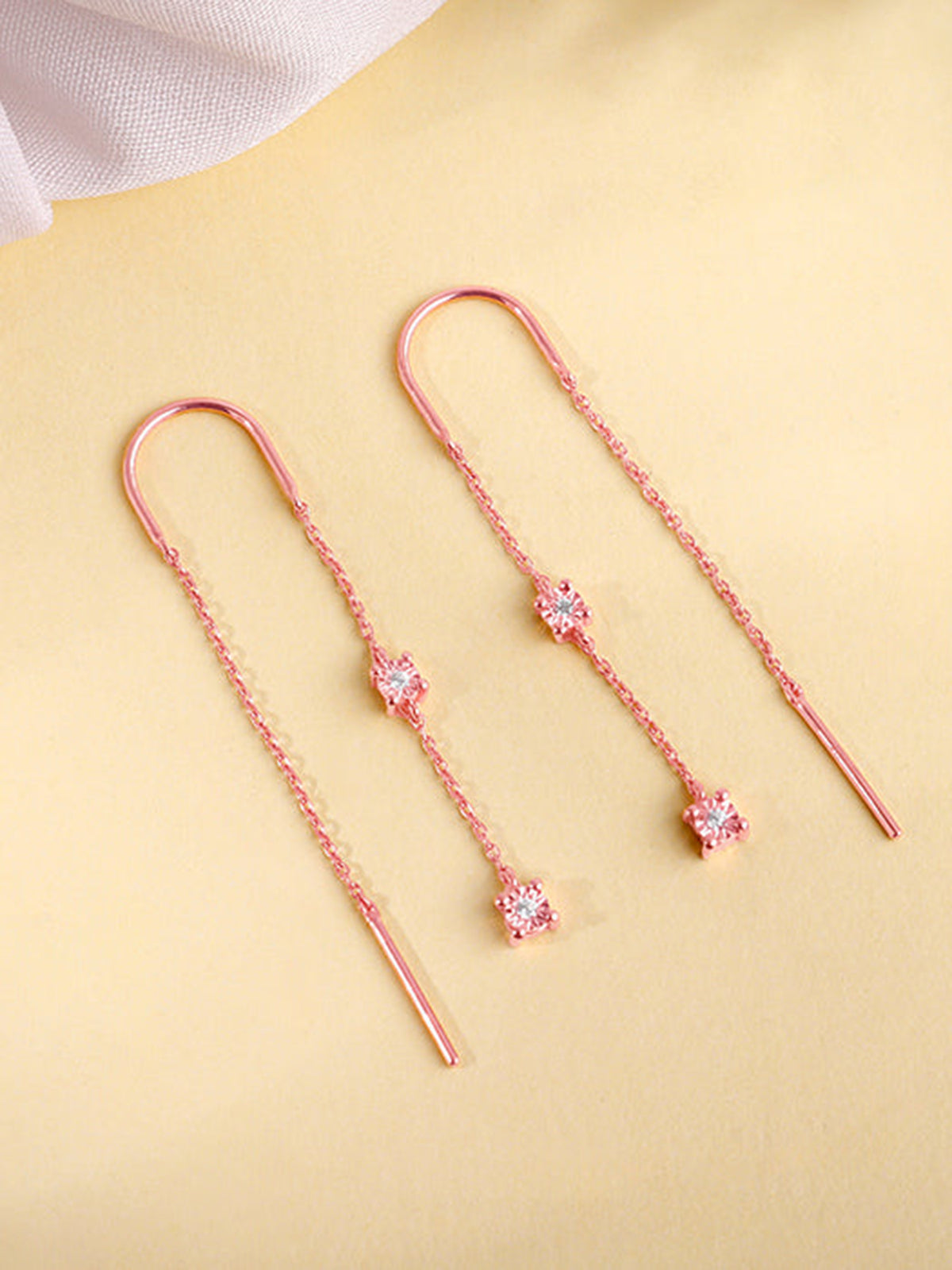 Rose Gold Classic Sui Dhaga Earrings
