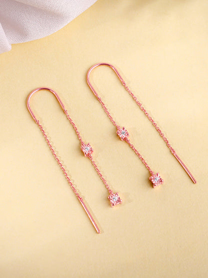 Rose Gold Classic Sui Dhaga Earrings