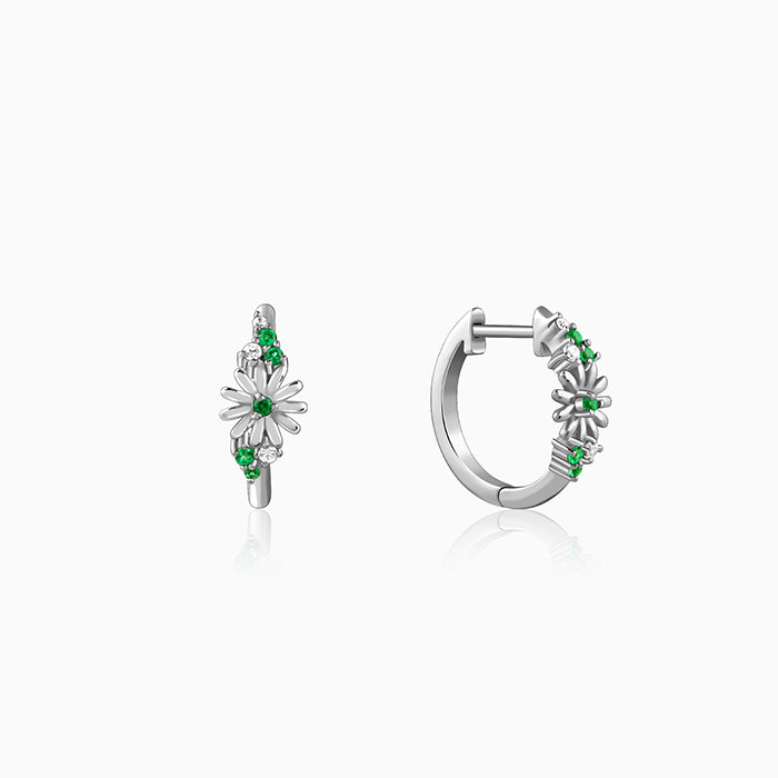 Silver Dreamy Flower Hoop Earrings - Mother’s Day special