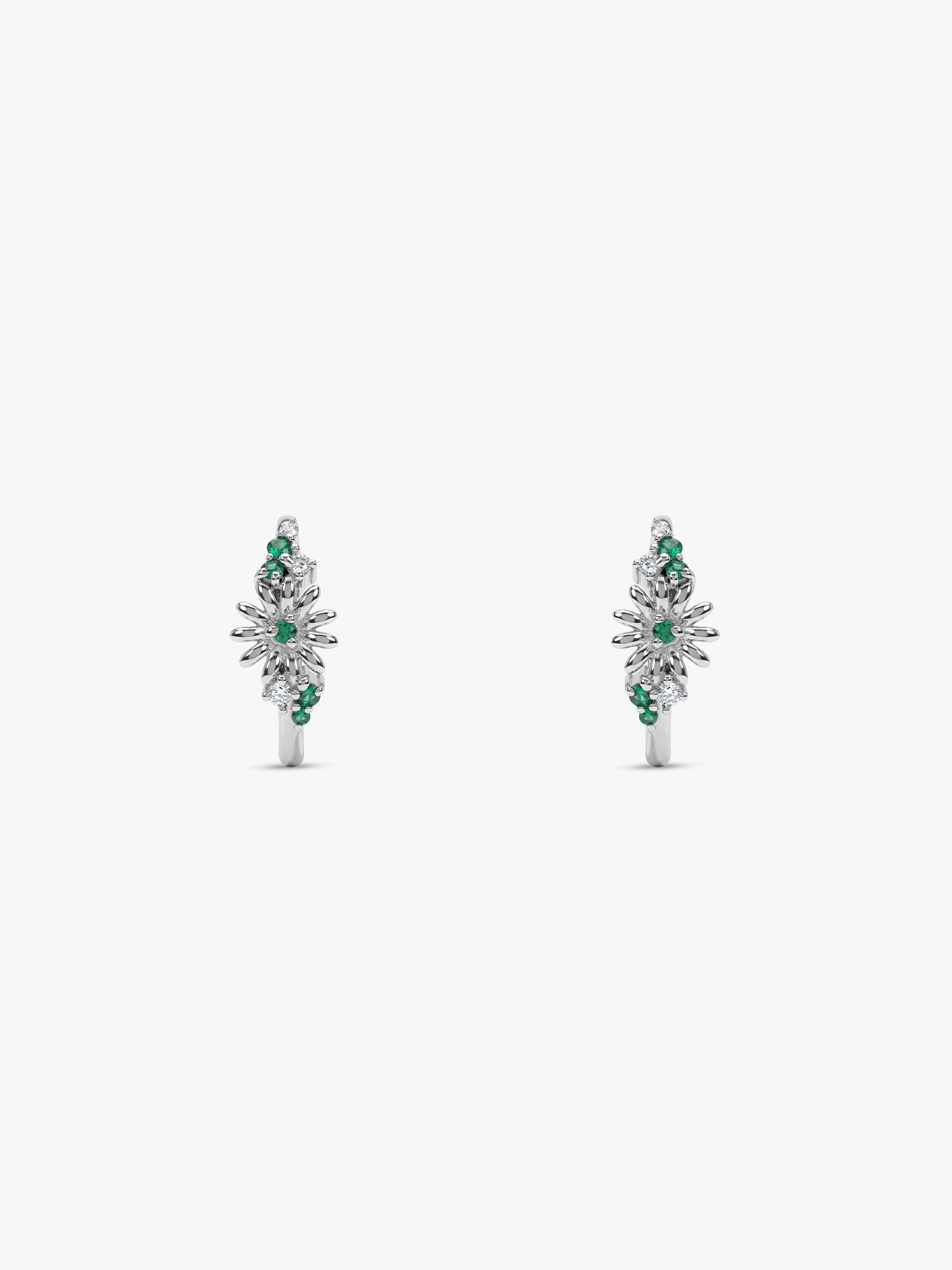 Silver Dreamy Flower Hoop Earrings
