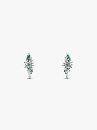Silver Dreamy Flower Hoop Earrings