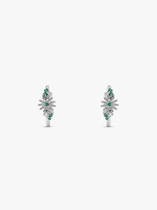 Silver Dreamy Flower Hoop Earrings
