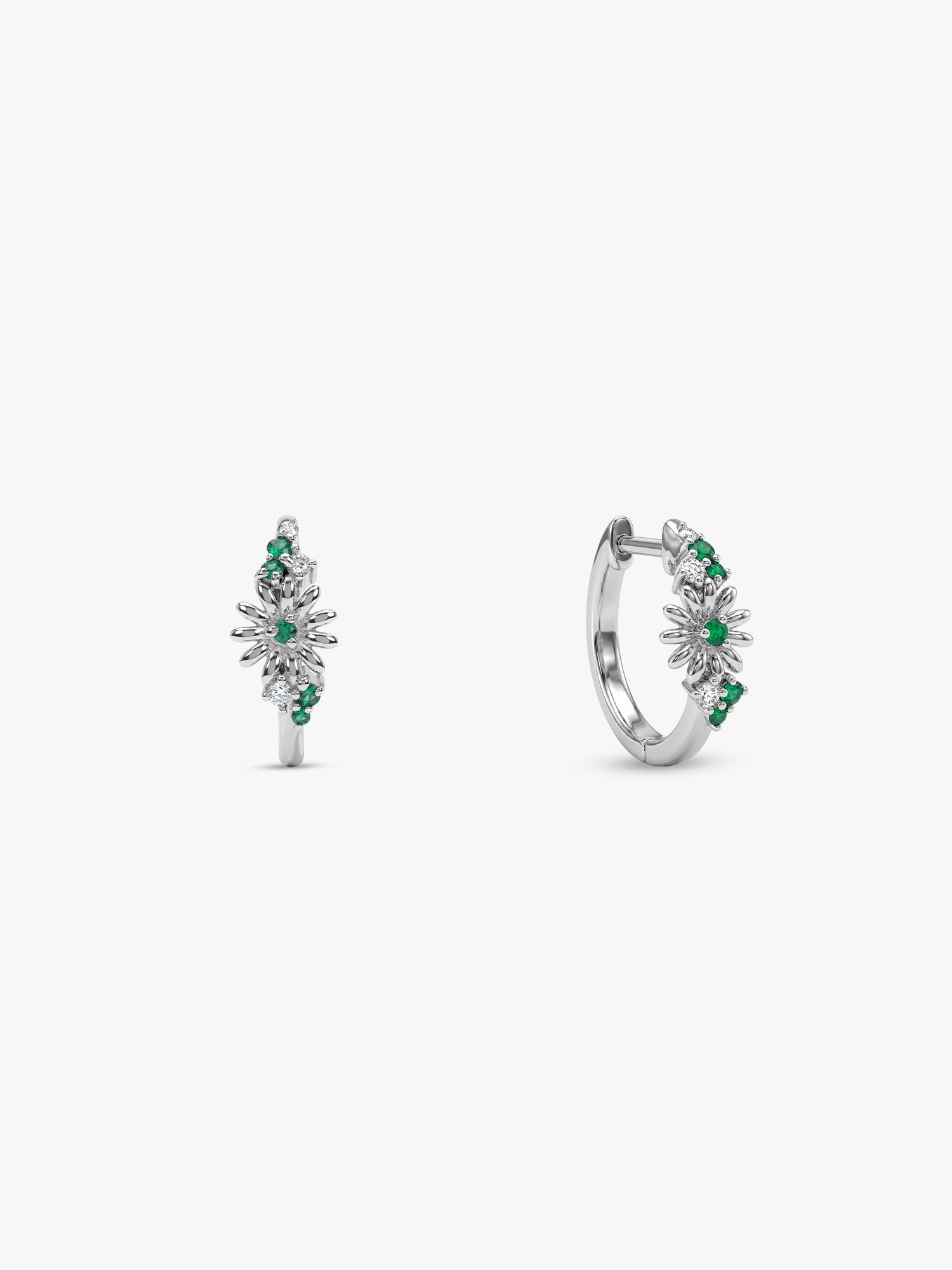 Silver Dreamy Flower Hoop Earrings