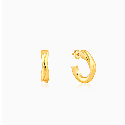 Golden Twisted Hoop Earrings