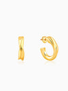 Golden Twisted Hoop Earrings
