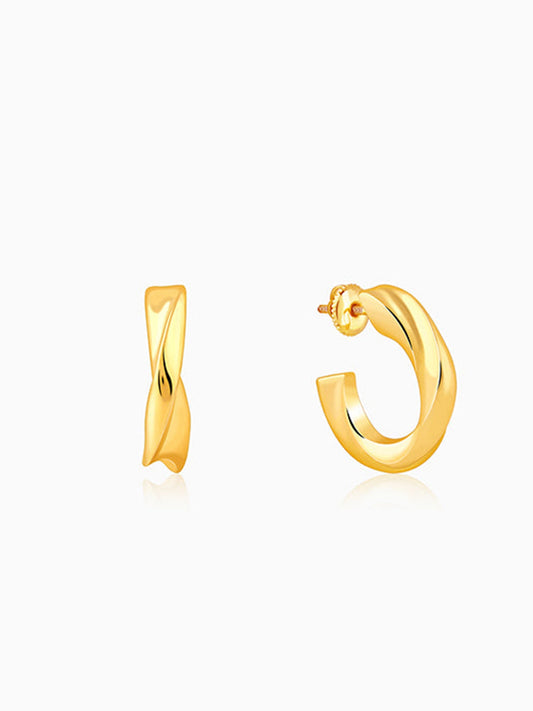 Golden Twisted Hoop Earrings
