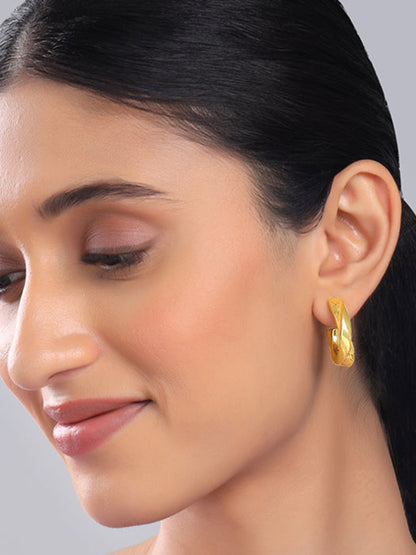 Golden Twisted Hoop Earrings