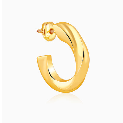 Golden Twisted Hoop Earrings