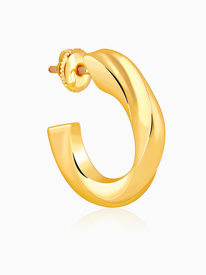 Golden Twisted Hoop Earrings
