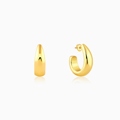 Golden Trendy Hoop Earrings