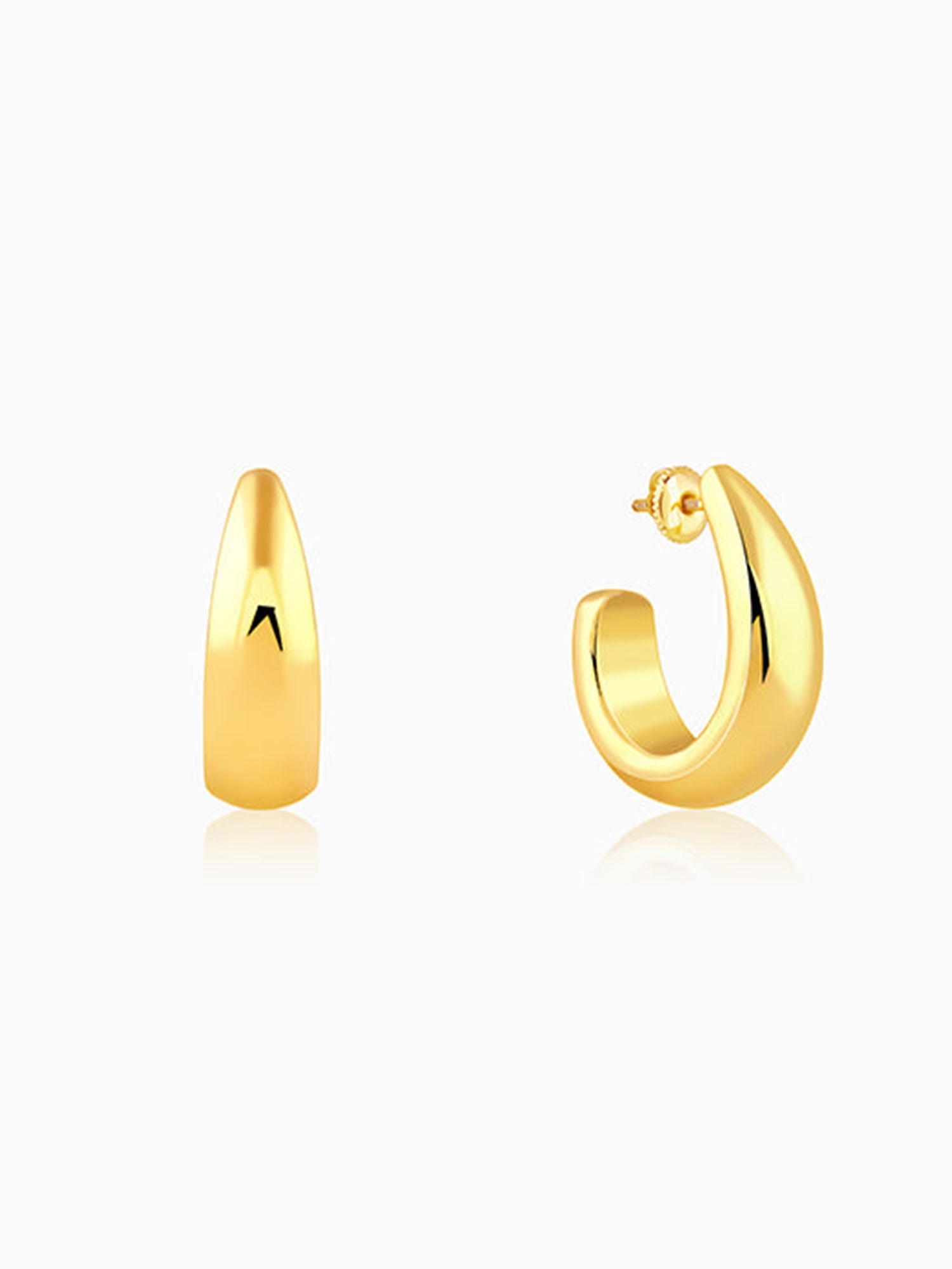 Golden Trendy Hoop Earrings