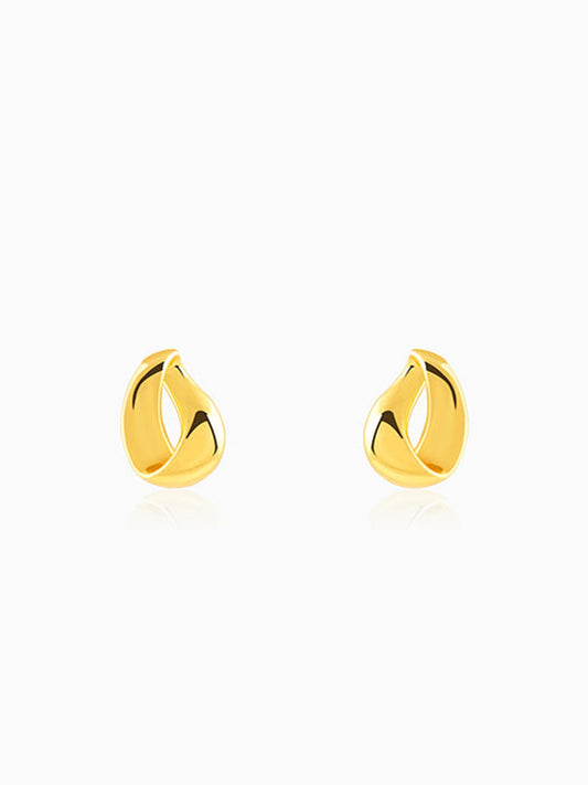 Golden Twisted Loop Earrings