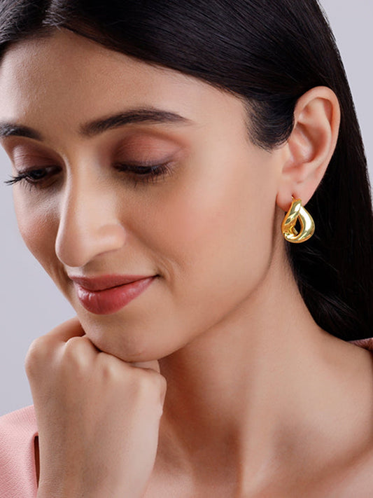 Golden Twisted Loop Earrings