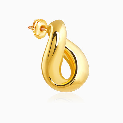 Golden Twisted Loop Earrings