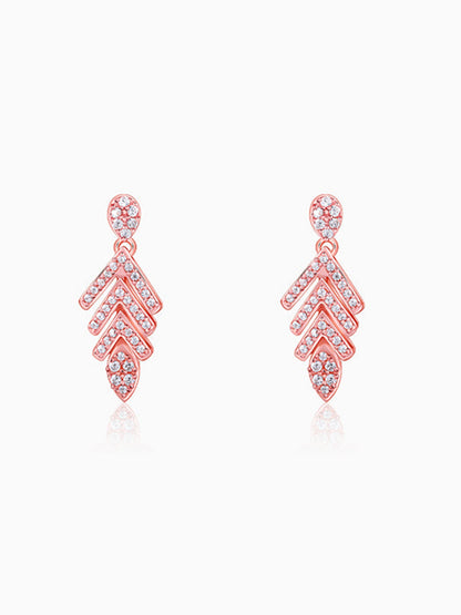 Rose Gold Belle Leaf Earrings