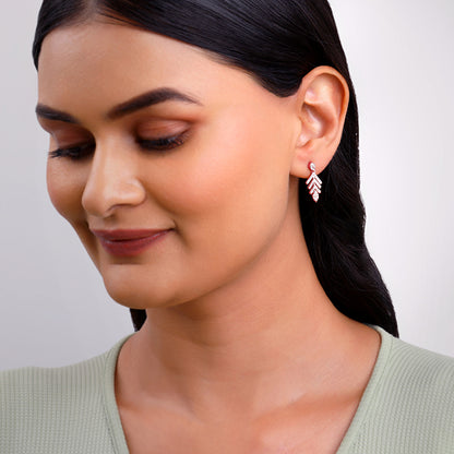 Rose Gold Belle Leaf Earrings
