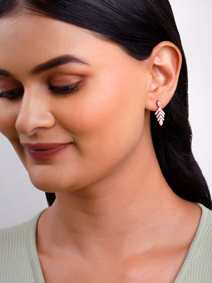 Rose Gold Belle Leaf Earrings