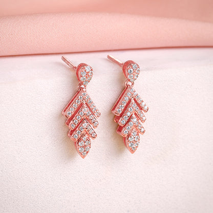 Rose Gold Belle Leaf Earrings