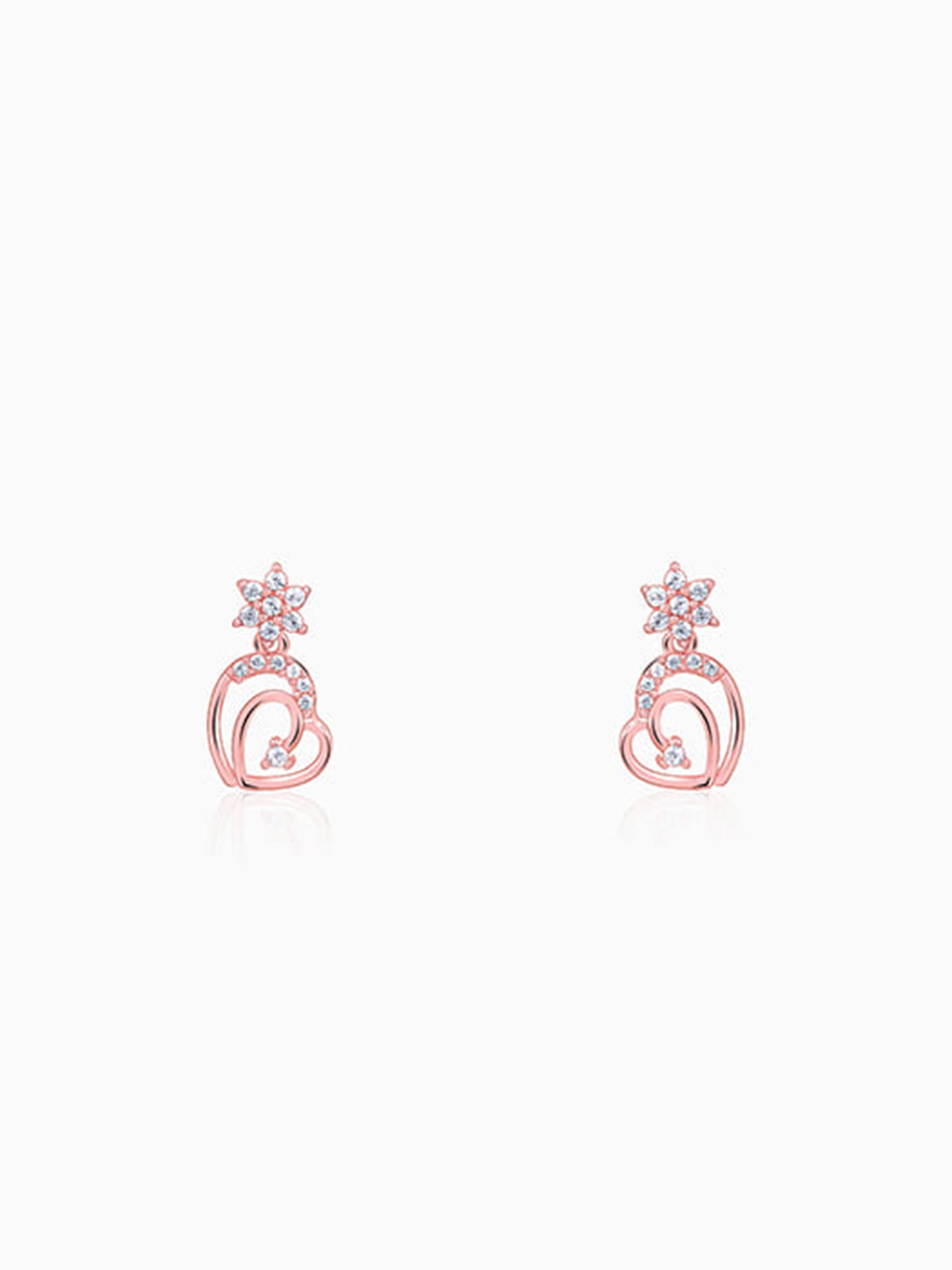 Rose Gold Hearty Sparkles Earrings