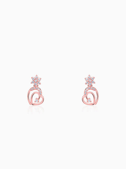 Rose Gold Hearty Sparkles Earrings