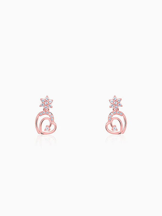 Rose Gold Hearty Sparkles Earrings