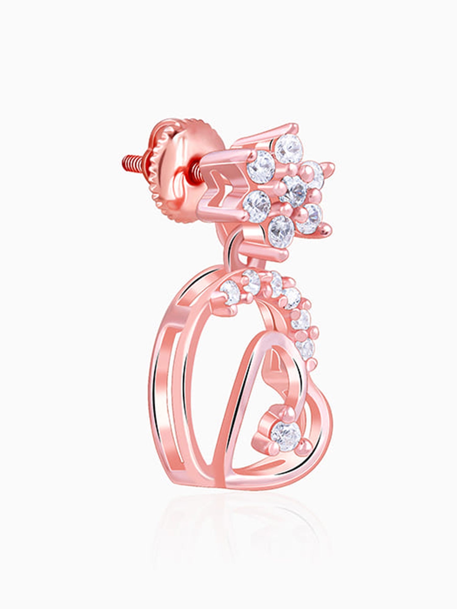 Rose Gold Hearty Sparkles Earrings