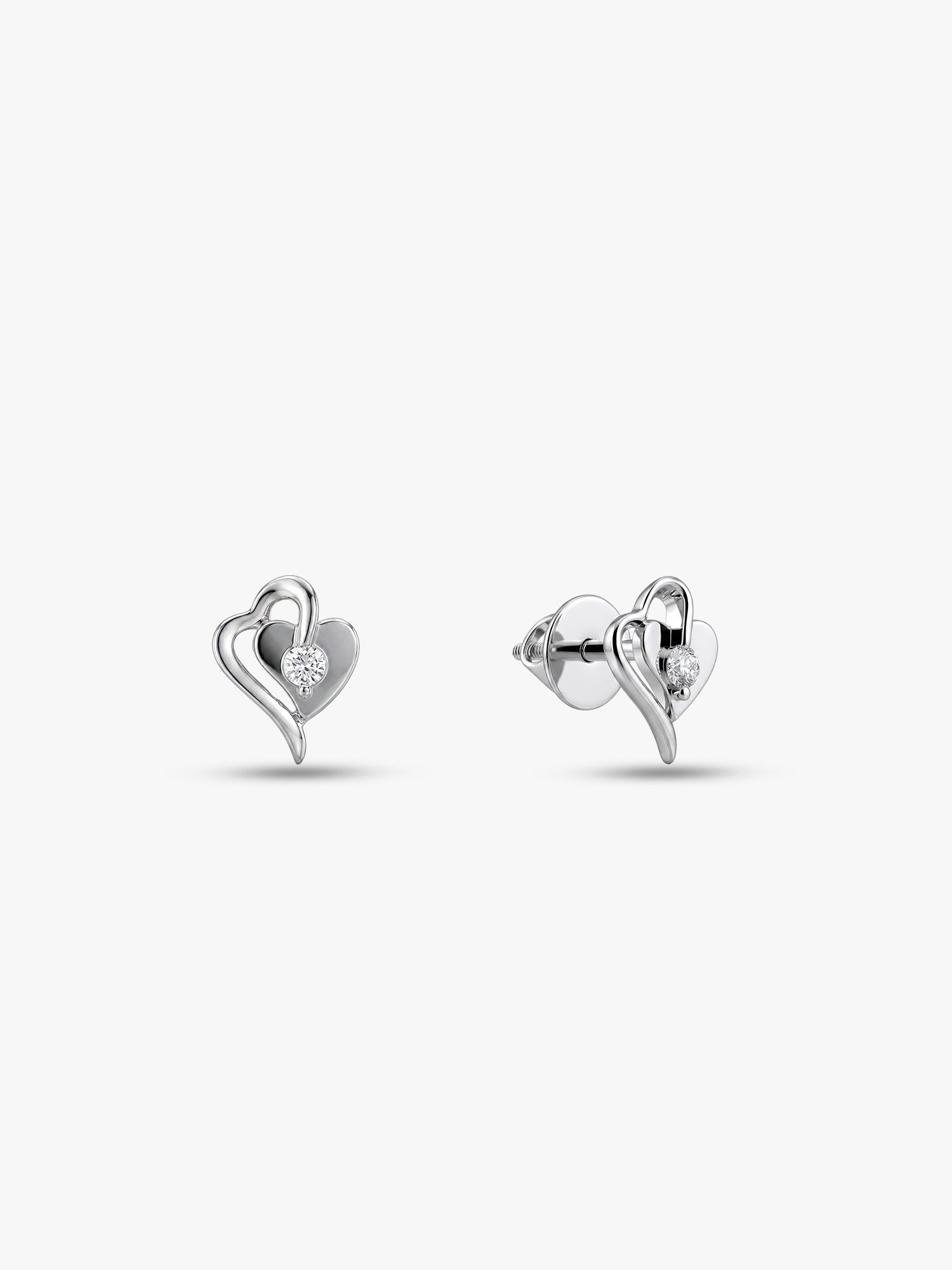 Silver Heart Studs