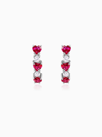 Silver Crimson Crush Earrings