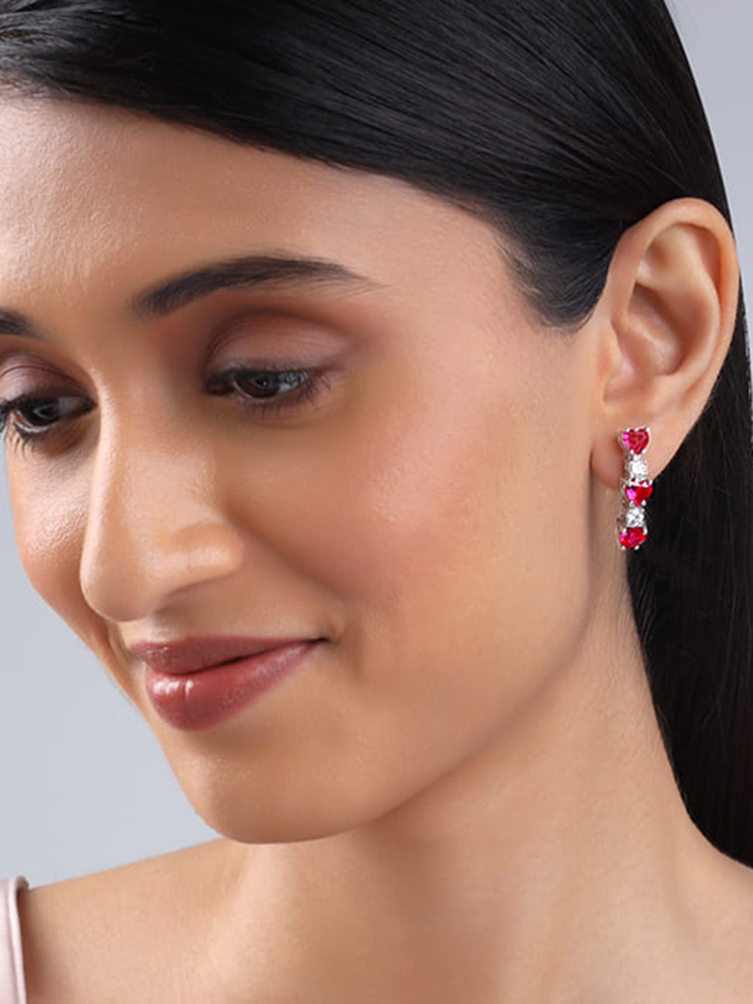 Silver Crimson Crush Earrings
