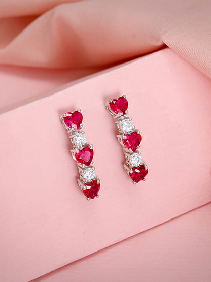 Silver Crimson Crush Earrings