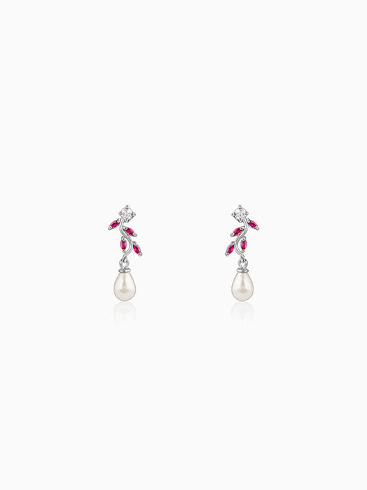 Silver Leia Pearl Earrings