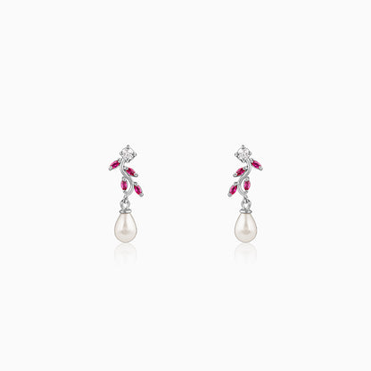 Silver Leia Pearl Earrings