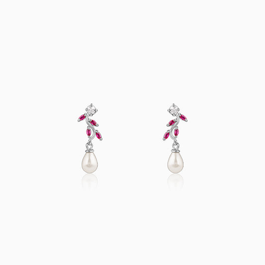Silver Leia Pearl Earrings