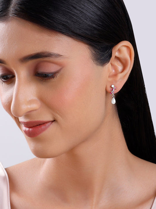 Silver Leia Pearl Earrings