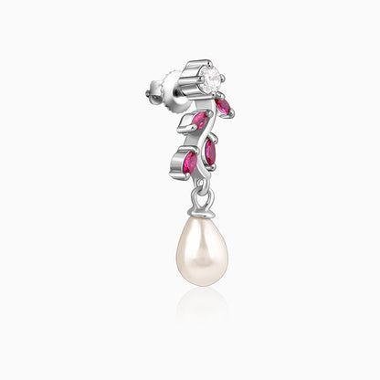 Silver Leia Pearl Earrings