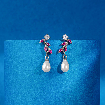 Silver Leia Pearl Earrings