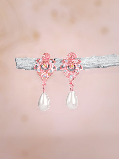 Rose Gold Eachna Earrings