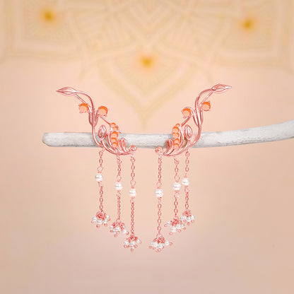 Rose Gold Admiring Climber Earrings