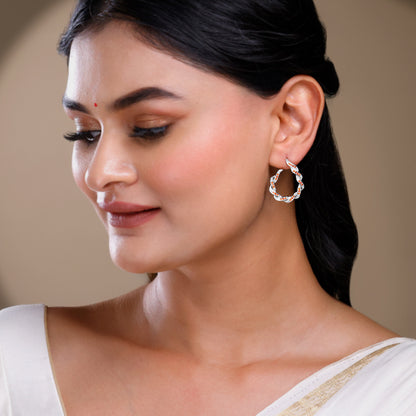 Silver Gaia Hoop Earrings