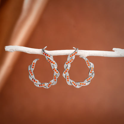 Silver Gaia Hoop Earrings