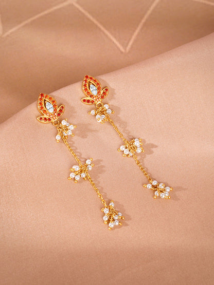 Golden Diana Dangler Earrings