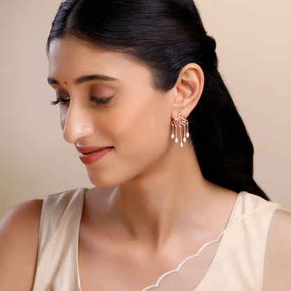 Rose Gold Cascade Danglers