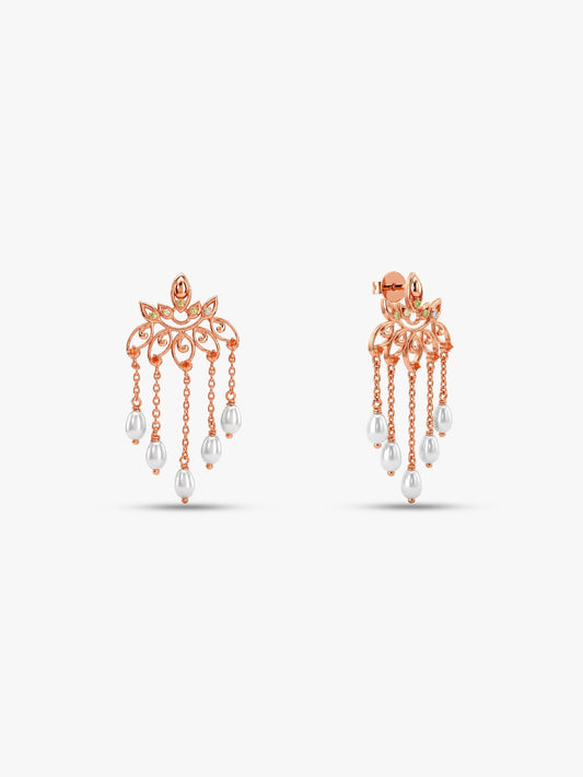 Rose Gold Cascade Danglers