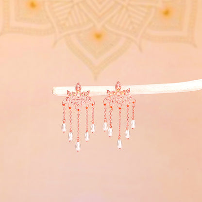 Rose Gold Cascade Danglers